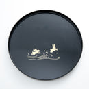 Rabbit Round Lacquer Tray 24cm