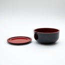 10.5cm Black & Red Lacquer Bowl with Lid Individual Package