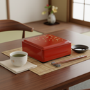Japanese Black & Red Sakura Lacquer Bento Box with Lid 13.5cm