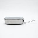 Mess Tin (Stainless Steel/Foldable Handle/For Outdoor/600 mL/16.5x12.6x5cm/SMCol(s): Silver)