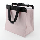 Ribbon Design Wide Lunch Tote Bag with Aluminum Thermal Insulation (Light Pink)