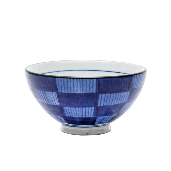 Rice Bowl (Ceramic/Brush Stroke Lattice/6.5cm/dia.12.5cm/SMCol(s): Blue)