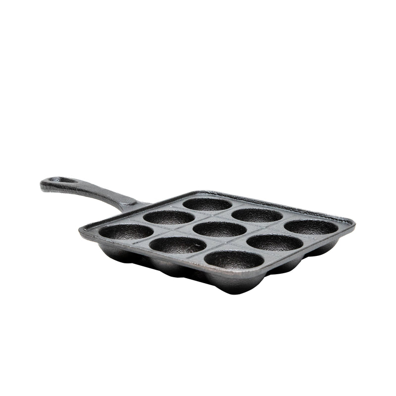 Takoyaki Pan (Iron/9 Holes/For only Gas Stoves/3.5x16x27.5cm/SMCol(s): Black)