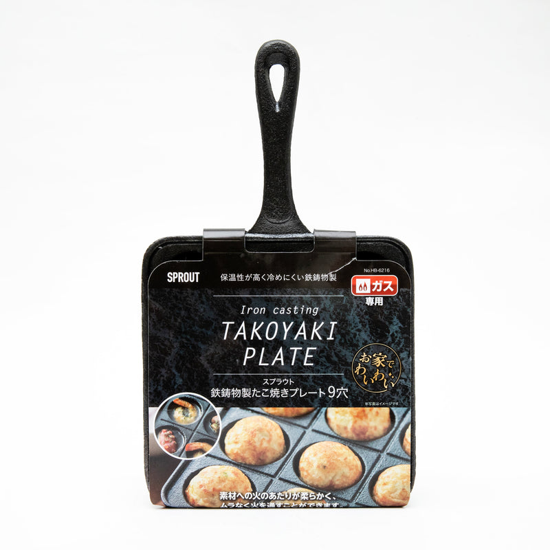 Takoyaki Pan (Iron/9 Holes/For only Gas Stoves/3.5x16x27.5cm/SMCol(s): Black)
