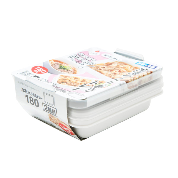Food Containers (With Lid/Freezer, Dishwasher & Microwave Safe (Without Lid)/For Freezing Prepared Food/180ml/10.5x13x3cm (2pcs)/SMCol(s): White)