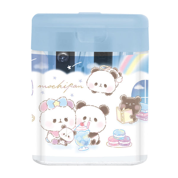 Pencil Sharpener (2-Hole: Soft, Hard Pencil Lead/Mochimochi Panda/3x4x5cm/Kamio Japan/SMCol(s): Blue)
