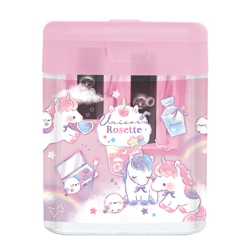 Pencil Sharpener (2-Hole: Soft, Hard Pencil Lead/Unicorn Rosette/3x4x5cm/Kamio Japan/SMCol(s): Pink)