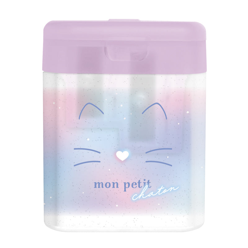 Pencil Sharpener (2-Hole: Soft, Hard Pencil Lead/Mon Petit Chaton/3x4x5cm/Kamio Japan/SMCol(s): Purple,Blue)
