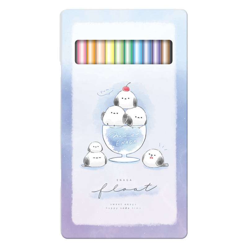 Coloured Pencils (With Tin Case/12 Colours/Long-Tailed Tit Float/12 Colours: Black, Brown, Light Beige, Purple, Blue, Light Blue, Green, Light Green, Yellow, Orange, Red, Pink/Kamio Japan/SMCol(s): 12-Col)