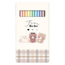 Coloured Pencils (With Tin Case/12 Colours/Fuwafuwa Bebe/12 Colours: Black, Brown, Light Beige, Purple, Blue, Light Blue, Green, Light Green, Yellow, Orange, Red, Pink/Kamio Japan/SMCol(s): 12-Col)