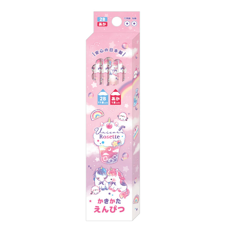 Pencils (2B/Unicorn Rosette/Hexagonal/Round/Red Lead/Black Lead/Kamio Japan/SMCol(s): Pink)