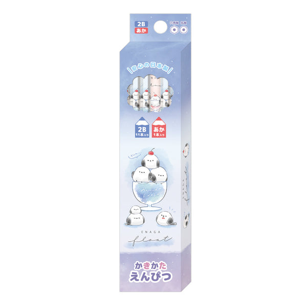 Pencils (2B/Long-Tailed Tit Float/Hexagonal/Round/Red Lead/Black Lead/Kamio Japan/SMCol(s): Blue,Pink)