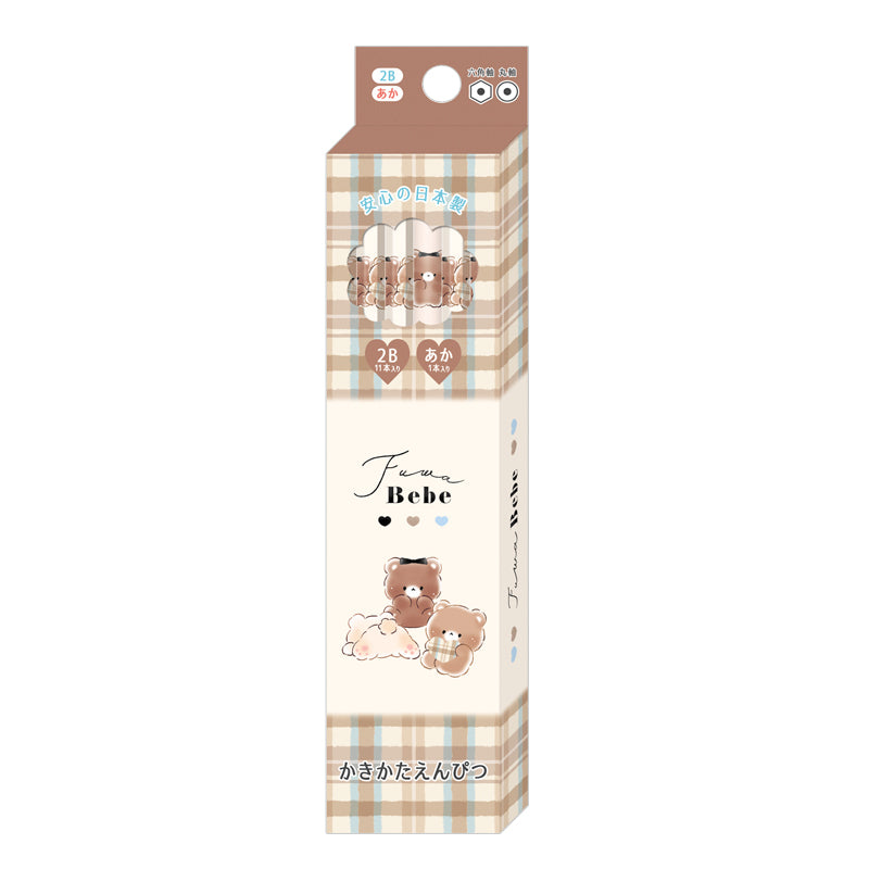 Pencils (2B/Fuwafuwa Bebe/Hexagonal/Round/Red Lead/Black Lead/Kamio Japan/SMCol(s): Beige)