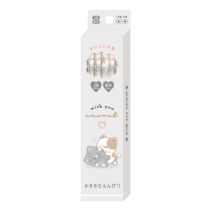 Pencils (2B/With You Cat/Hexagonal/Round/Red Lead/Black Lead/Kamio Japan/SMCol(s): Grey,Red)