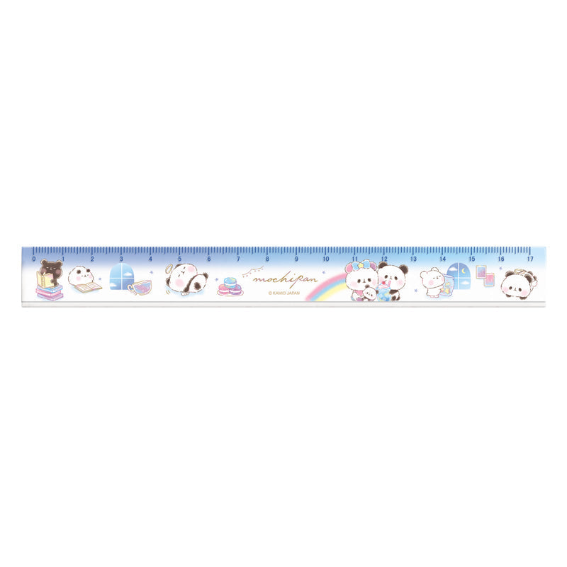 Ruler (Mochimochi Panda/0.2x18x21cm/Kamio Japan/SMCol(s): Blue)