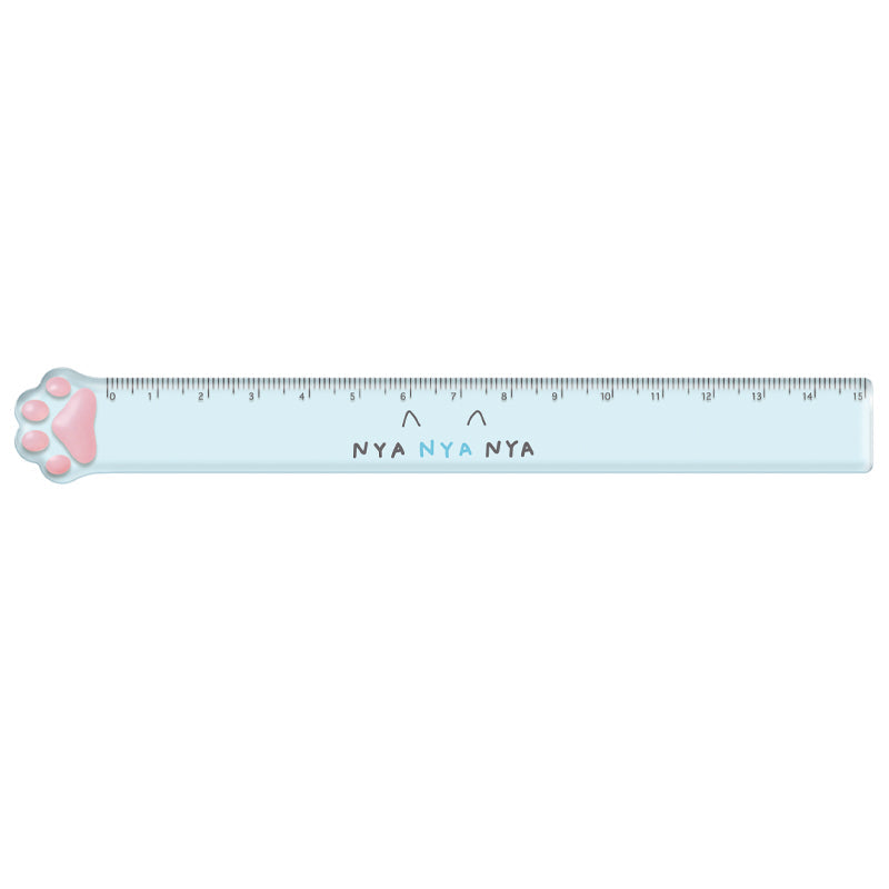 Ruler (Cat Paw/"NYA NYA NYA"/15cm/0.2x2.1x18cm/Kamio Japan/SMCol(s): Blue)