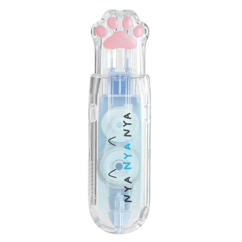 Correction Tape (Retractable/Cat Paw/"NYA NYA NYA"/5mmx6m/1.5x2.5x9cm/Kamio Japan/SMCol(s): Blue)