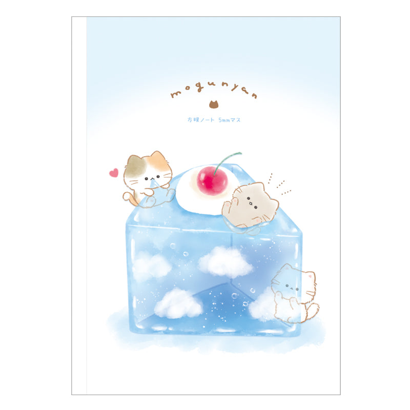 Graph Ruled Notebook (5mm Grid/Mogunyan Cat/Sky Jelly/B5/17.9x25.2cm/Kamio Japan/SMCol(s): Blue)