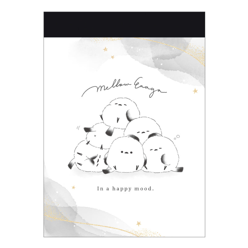 Memo Pad (Mini/2 Designs/Mellow Long-Tailed Tit/6.3x8.8cm (70 Sheets/Feuilles)/Kamio Japan/SMCol(s): White)