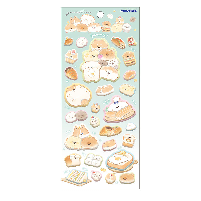 Stickers (Super Squishy/Yeast Dog/Sheet Size: H22xW10cm/Kamio Japan/SMCol(s): Green,Beige)