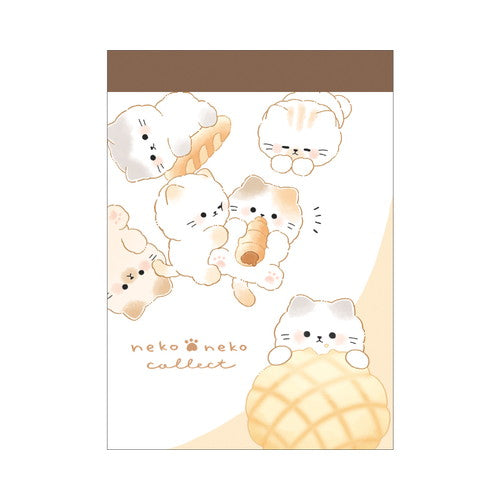 Memo Pad (Mini/2 Designs/Neko Neko Collect Cats/6.3x8.8cm/Crux/SMCol(s): Beige)