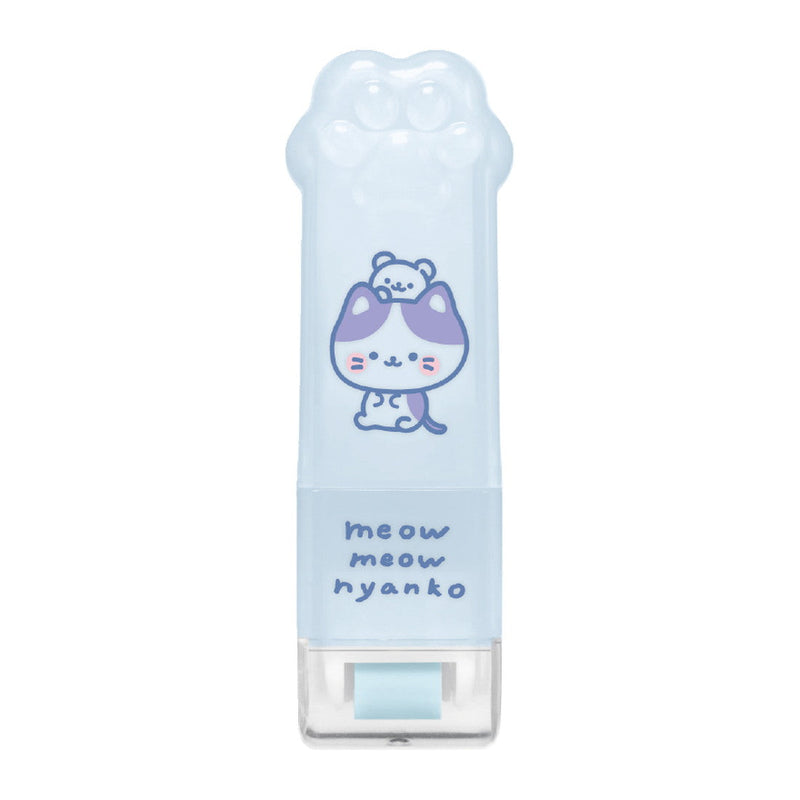 Eraser (With Roller for Cleaning/Translucent Cap/Cat Paw/Meow Meow Nyanko Cats/1.3x2x7.5cm/Crux/SMCol(s): Blue Grey)