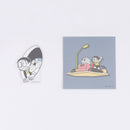 Green Flash Doraemon Sticker Set Time Machine