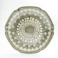 Japanese Porcealin Lace Scalloped Edge Plate (24x23.5x3cm) Moss Green