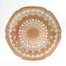 Japanese Porcealin Lace Scalloped Edge Plate (24x23.5x3cm) Brown