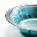 16.5cm Japanese Fontaine Wide Bowl Metallic Green