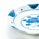Japanese Aizome Plate (12.5cm x 12.5cm x 2cm) Peony