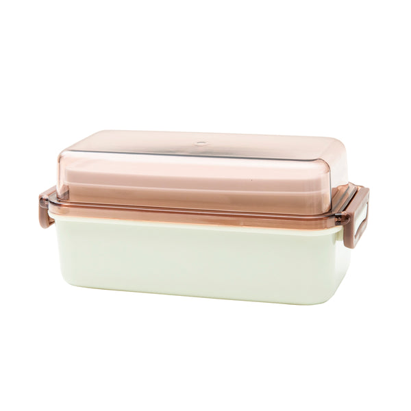 Lunchbox (PS/PP/PE/Silicone/With Latch/Long/SMCol(s): Beige)