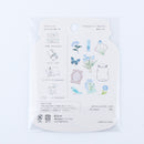 Sticker Flakes Blooming Flower in a Bottle Light Blue