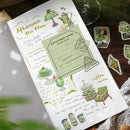 Sticker Flakes (15 Designs/Washi Paper/Embossed/Package Size: H10xW9cm/45pcs/BGM/CafŽ Ë La Mode/SMCol(s): Green)