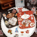 Sticker Flakes (15 Designs/Washi Paper/Embossed/Package Size: H10xW9cm/45pcs/BGM/CafŽ Ë La Mode/SMCol(s): Green)
