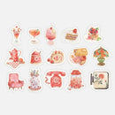 Sticker Flakes (15 Designs/Washi Paper/Embossed/Package Size: H10xW9cm/45pcs/BGM/CafŽ Ë La Mode/SMCol(s): Red)