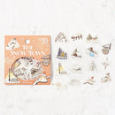 BGM Masking Tape Material 15 Designs Winter Limited The Snow Town Sticker Flakes  45 pcs