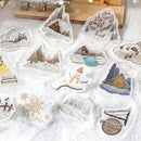 BGM Masking Tape Material 15 Designs Winter Limited The Snow Town Sticker Flakes  45 pcs