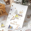 BGM Masking Tape Material 15 Designs Winter Limited The Snow Town Sticker Flakes  45 pcs