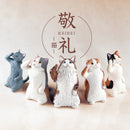 Collectible Salute Cat Figurines Blind Box