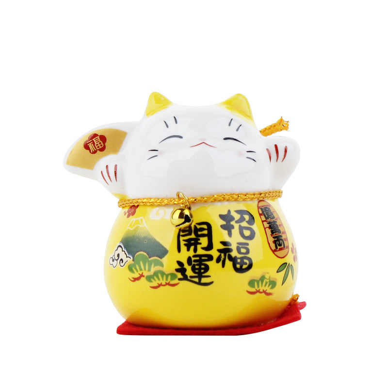 Ceramic Lucky Cat Yellow | Oomomo Canada