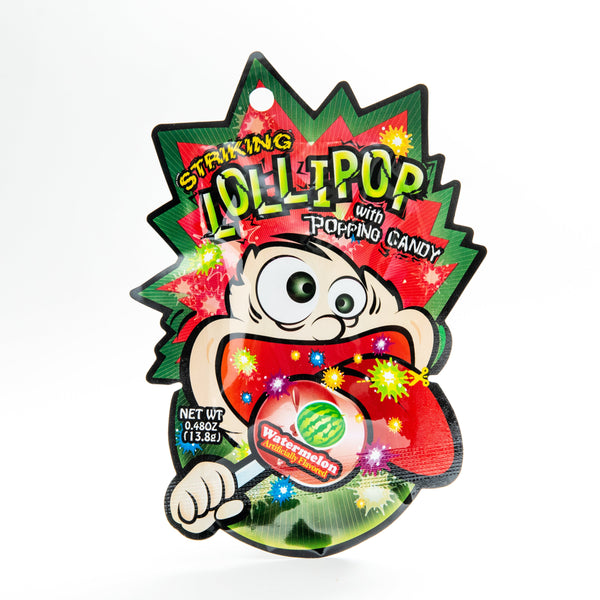 Striking Lollipop with Popping Candyy Watermelon Flavour