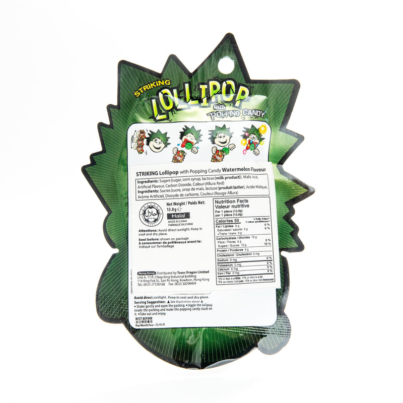 Striking Lollipop with Popping Candyy Watermelon Flavour
