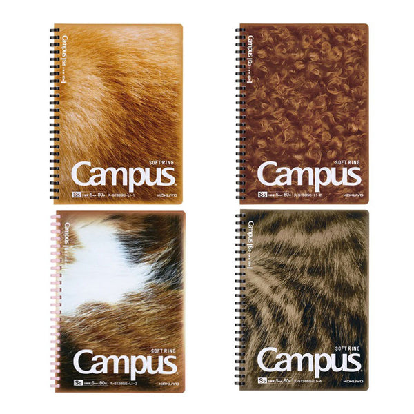 Kokuyo Campus Paw Soft Ring Notebook with Ear-Shaped Sticky Notes