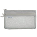 Pencil Case (Mesh/Light/2 Pockets/Open Bottom Zipper for Gusset/2x20x12cm/Sun Star/MATCH/SMCol(s): Grey)