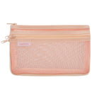Pencil Case (Mesh/Light/2 Pockets/Open Bottom Zipper for Gusset/2x20x12cm/Sun Star/MATCH/SMCol(s): Coral Pink)