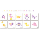 Sun-Star Dot É Double-Ended Square Tip Pen & Marker (Set of 4)   Yellow,Orange,Neon Pink,Violet