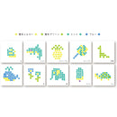 Sun-Star Dot É Double-Ended Square Tip Pen & Marker (Set of 4)   Neon Yellow,Neon Green,Mint,Blue
