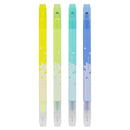 Sun-Star Dot É Double-Ended Square Tip Pen & Marker (Set of 4)   Neon Yellow,Neon Green,Mint,Blue