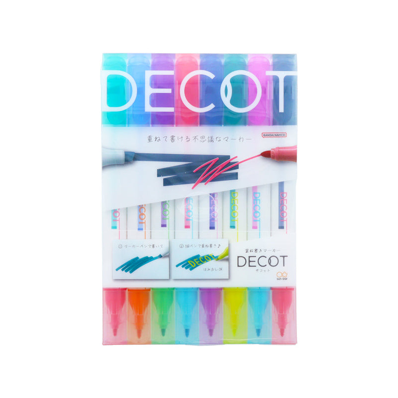 Sun Star DECOT 16-Col With Clip Can Use Bullet Tip to Write on Top of Chisel Tip Dual-Ended: Chisel Tip & Bullet Tip Markers 